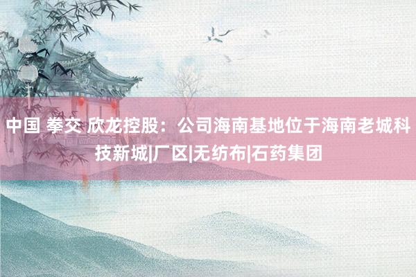 中国 拳交 欣龙控股：公司海南基地位于海南老城科技新城|厂区|无纺布|石药集团