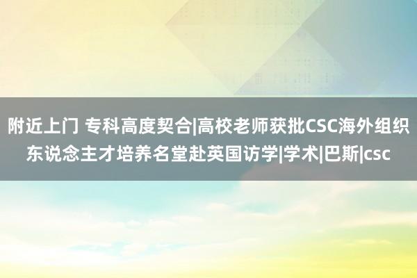 附近上门 专科高度契合|高校老师获批CSC海外组织东说念主才培养名堂赴英国访学|学术|巴斯|csc