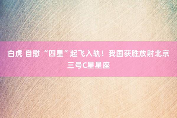 白虎 自慰 “四星”起飞入轨！我国获胜放射北京三号C星星座