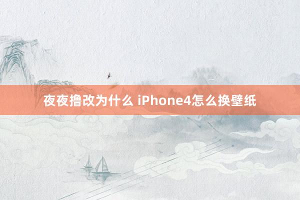 夜夜撸改为什么 iPhone4怎么换壁纸
