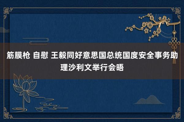 筋膜枪 自慰 王毅同好意思国总统国度安全事务助理沙利文举行会晤
