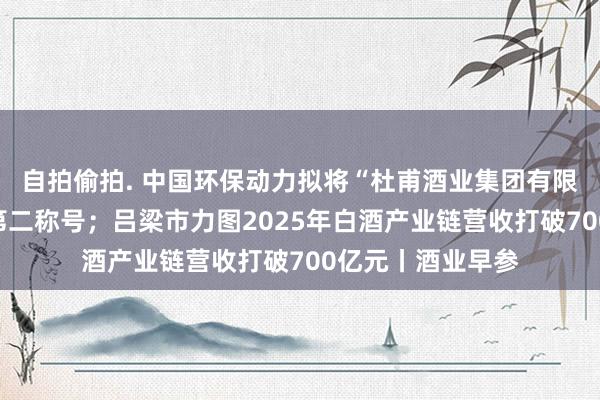 自拍偷拍. 中国环保动力拟将“杜甫酒业集团有限公司”当作汉文第二称号；吕梁市力图2025年白酒产业链营收打破700亿元丨酒业早参